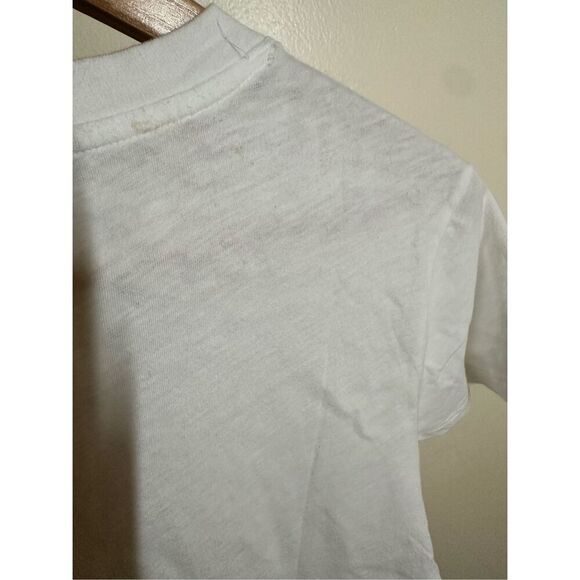 American Eagle White and Pink Logo Short Sleeve Tee Shirt Top Size Small - Picture 5 of 5